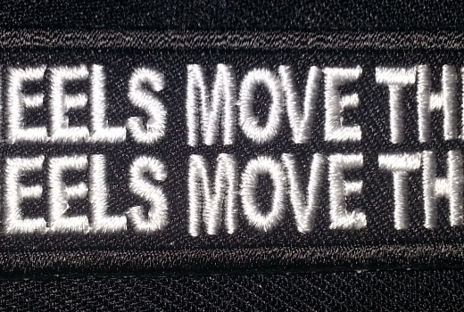 “4 Wheels Move The Body; 2 Wheels Move The Soul” patch