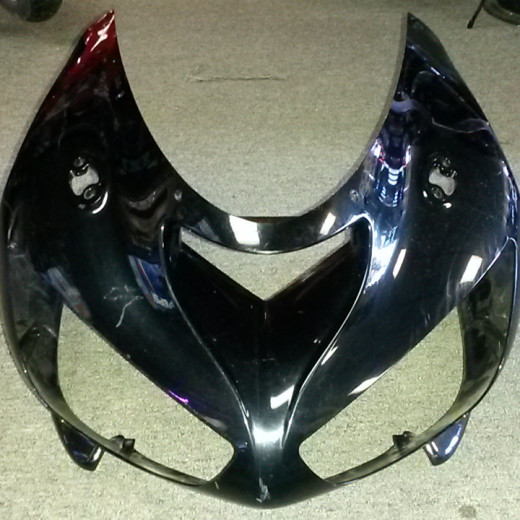 2005-2006 Kawasaki 636/ZX6R/ZX6RR Black Front Fairing Upper Cowling
